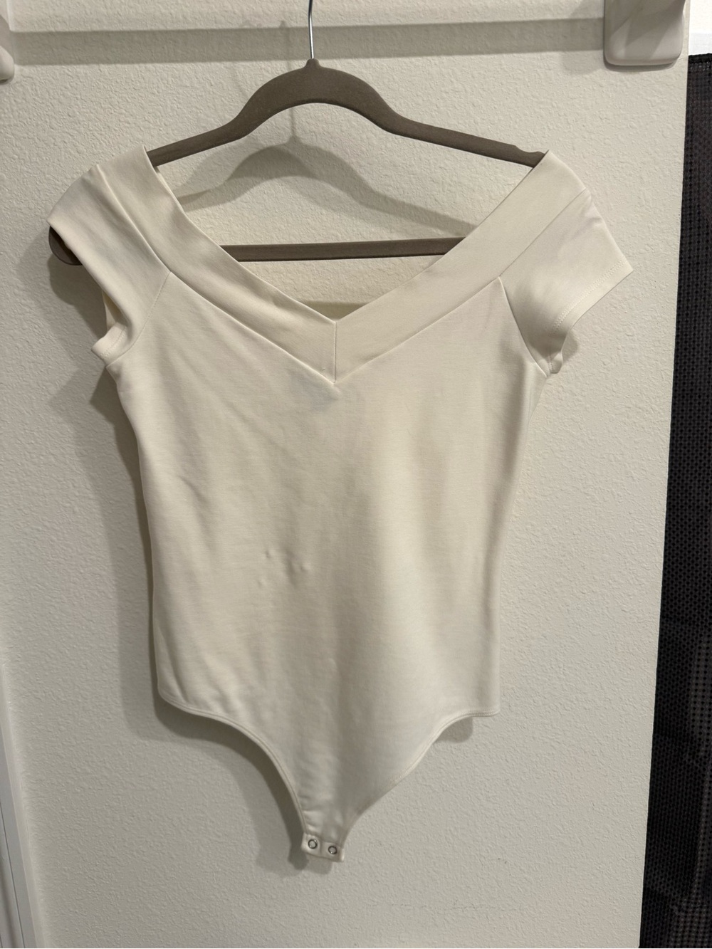 Express Off-Shoulder Cream Bodysuit